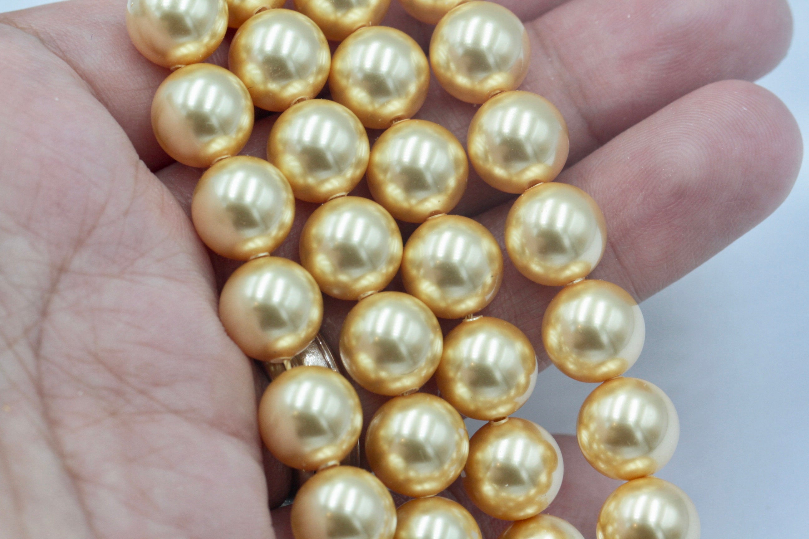 1/5/10pcs, 10mm, Genuine Swarovski® 5811 Crystal Pearl in Gold (2960