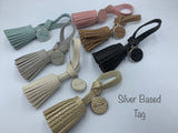 1pc, Approx 100mm (length) Pu Leather Tassel /tassel with matching round charm - Choose Your Colour