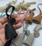 1pc, Approx 100mm (length) Pu Leather Tassel /tassel with matching round charm - Choose Your Colour
