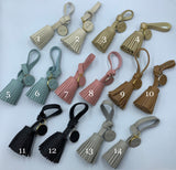 1pc, Approx 100mm (length) Pu Leather Tassel /tassel with matching round charm - Choose Your Colour