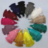 2pc 85mm, 3 Layer Silk Tassel with silver jumpring