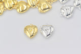 2pc, 12x10.5x4mm, Brass Locket Pendants, Photo Frame Charms for Necklaces, Heart, Golden