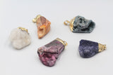 1pc, Dyed Druzy Natural Agate Pendants with Golden Tone Brass Findings and Iron Pinch Bails