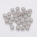50pcs, 5x1.5mm, Flower Alloy Bead Spacers - Choose your colour
