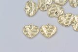 4 pcs, 13mm Zinc Alloy Heart Charm / Pendant in Gold