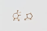 1 Pair, Copper Molecule Ear Stud Components - Choose Your Colour