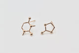 1 Pair, Copper Molecule Ear Stud Components - Choose Your Colour