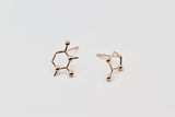 1 Pair, Copper Molecule Ear Stud Components - Choose Your Colour