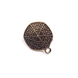 1 pair(2pcs), 23mm x 19mm, Vintage Style Round Shaped Alloy Ear Stud in Antique Gold
