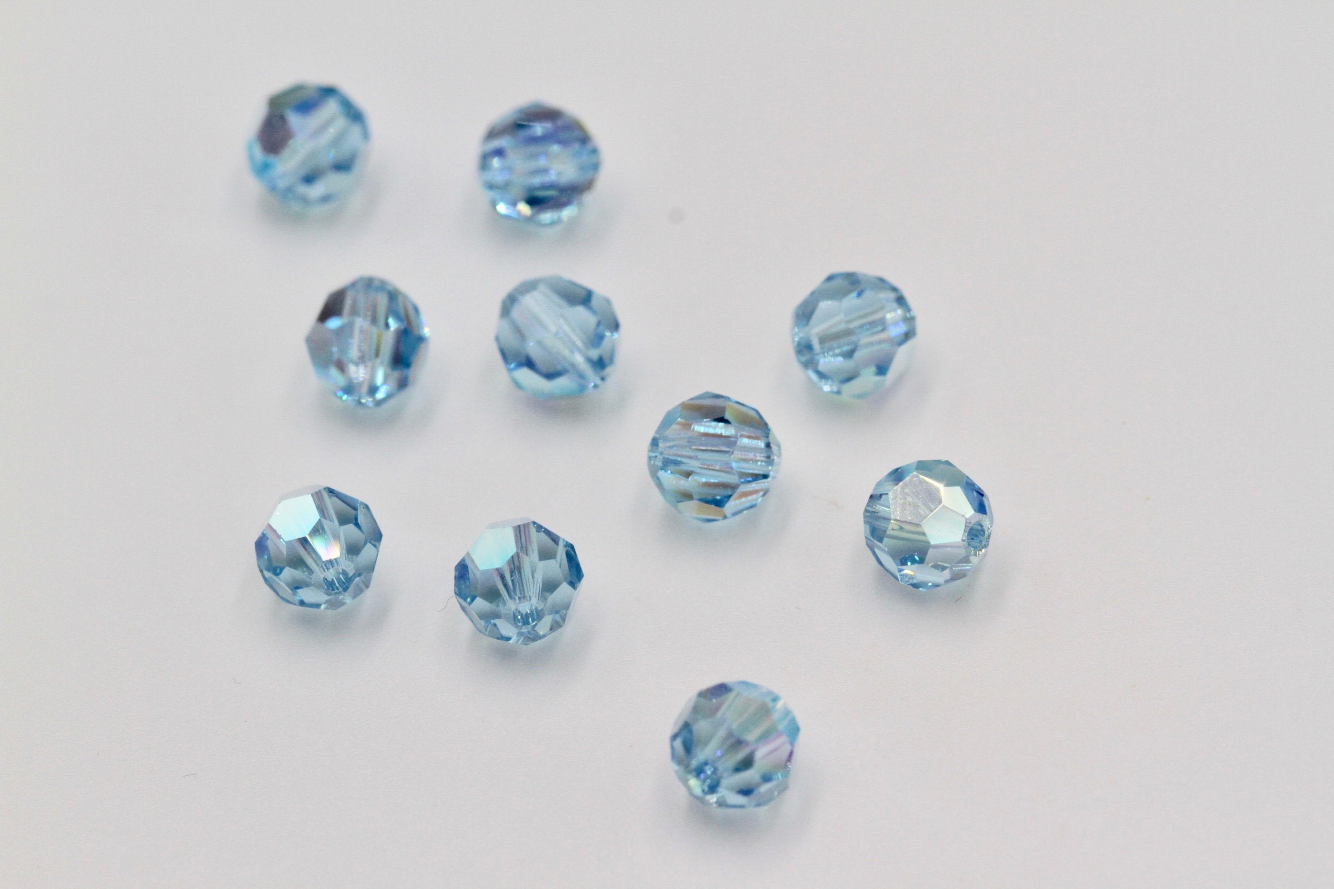 2/4/10 Pcs, 6mm, Genuine Swarovski® 5000 Round Bead in Aquamarine 202 AB