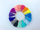 2pcs/4pcs/10pcs, 2cm Cotton Tassel in Gold jump ring - Choose Your Colour