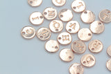 1pc , 10mm, Alphabet / Letter Pendant / Charm in Rose Gold