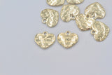 4 pcs, 13mm Zinc Alloy Heart Charm / Pendant in Gold