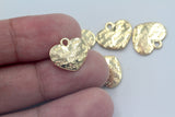4 pcs, 13mm Zinc Alloy Heart Charm / Pendant in Gold