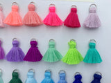 2pcs/4pcs/10pcs, 2cm Cotton Tassel in Silver jump ring II - Choose Your Colour