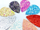 2pcs, 56x38mm, Glitter PU Leather Drop Shaped pendant - choose your style