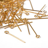 2cm (200pcs) /5cm ( 50pcs) , Brass Eyepins in Golden Plated - 22 Gauge