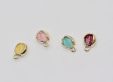 2pcs, 8*12MM , Ear Stud in Resin and gold setting.