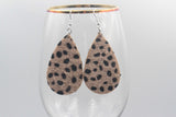 2pcs, 56x38mm, PU Leather Drop Shaped Earrings in leopard print