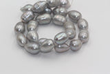 1 Strand, approx 15mmx10mm, Natural Freshwater Cultured Pearl in Light Grey