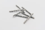 5pcs, 31mm x 3mm, Zinc Based Alloy 7 hole floral link in antiques silver