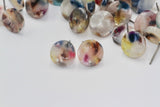 1pair (2pcs) / 2pairs(4pcs), 12mm, Acetic Resin Ear Studs in Dark Blue, Fuchsia, Yellow and White