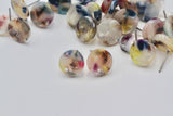 1pair (2pcs) / 2pairs(4pcs), 12mm, Acetic Resin Ear Studs in Dark Blue, Fuchsia, Yellow and White