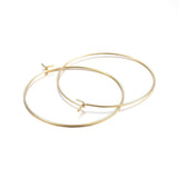 2 Pairs (4pcs),  25mm x0.7mm, 304 Stainless Steel Hoop Earrings, Ring in Golden