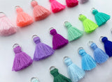 2pcs/4pcs/10pcs, 2cm Cotton Tassel in Silver jump ring II - Choose Your Colour