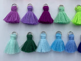 2pcs/4pcs/10pcs, 2cm Cotton Tassel in Silver jump ring II - Choose Your Colour