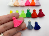 2pcs/4pcs/10pcs, 2cm Cotton Tassel in Gold jump ring II - Choose Your Colour