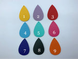 2pcs, 56x38mm, PU Leather Drop Shaped pendant - choose your colour