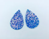 2pcs, 56x38mm, Glitter PU Leather Drop Shaped pendant - choose your style