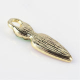 2pcs/5pcs, 17.5x5.5x2mm,  Carrot Alloy Rhinestone Enamel Pendants, Pink