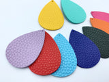 2pcs, 56x38mm, PU Leather Drop Shaped pendant - choose your colour