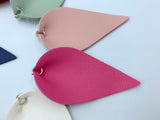 2pcs, 56x38mm, PU Leather Leaf Shaped pendant with Jump ring - choose your colour