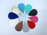 2pcs, 56x38mm, PU Leather Drop Shaped pendant with jump ring - choose your colour