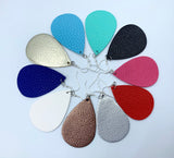 2pcs, 56x38mm, PU Leather Drop Shaped pendant with jump ring - choose your colour