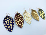 2pcs, 75x35mm, Real Feather Leather Drop Shaped pendant with jump ring - choose your colour