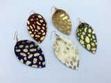 2pcs, 75x35mm, Real Feather Leather Drop Shaped pendant with jump ring - choose your colour