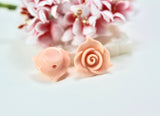 5pcs, Approx 20mm Flower Flatback Resin / plastic in peach