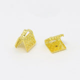 50pcs, 8x8x5mm,  Iron Ribbon Ends  Crimps in Golden