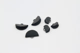 4pcs, 25x12mm/15x12.5mm, Brass Ribbon / Semi Circle Crimp End with Loop  / Crimp Findings in Black