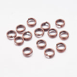 20pcs/50pcs/100pcs, 5x0.7mm, Iron Double Loops Jump Rings Split Rings, in Red Copper