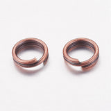 20pcs/50pcs/100pcs, 5x0.7mm, Iron Double Loops Jump Rings Split Rings, in Red Copper