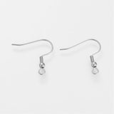 50pcs (25 pairs), 21x21x3mm, 304 Stainless Steel Earring Hooks in Stainless Steel Colour
