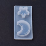 1pc, 73x36x10.5mm, Silicone Moulds, Resin Casting Moulds, For UV Resin, Epoxy Resin Jewelry Making, Star & Moon in Clear