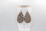 2pcs, 56x38mm, PU Leather Drop Shaped Earrings in leopard print