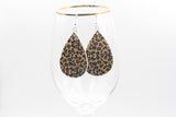 2pcs, 56x38mm, PU Leather Drop Shaped Earring in leopard print