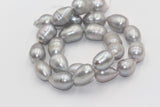 1 Strand, approx 15mmx10mm, Natural Freshwater Cultured Pearl in Light Grey